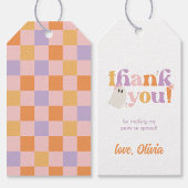 Geruite Halloween gunst Tag Cadeaulabel