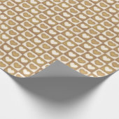 Geruite Harten in Blonde Crème Cadeaupapier (Hoek)