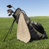 Geruite Harten in Blonde Crème Golfhanddoek (Groen)