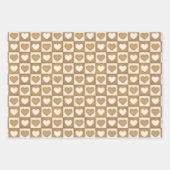 Geruite harten in blonde crème inpakpapier vel (Voorkant)