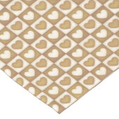 Geruite harten in blonde crème korte tafelloper (Hoek)