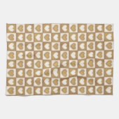 Geruite harten in blonde crème theedoek (Horizontaal)