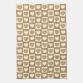 Geruite harten in blonde crème theedoek (Verticaal)