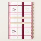 Geruite Harten Spiraal Planner- Whimsical Bourgond Planner (Achterkant)