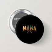 Geruite Herfst Mama Ronde Button 5,7 Cm (Voorkant /achterkant)