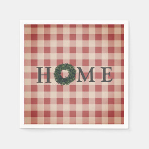 Geruite “HOME” typografie stijlvolle boerderij lan Servet