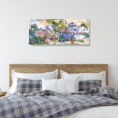 Geruite huisjes bij een heuvel van Vincent van Gog Canvas Afdruk (Insitu (Slaapkamer))