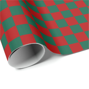 Geruite jager groen en wit cadeaupapier