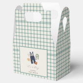  geruite jongenskleren Baby shower Bedankdoosjes (Geopend)