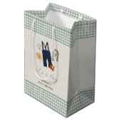  geruite jongenskleren Baby shower Medium Cadeauzakje (Achterkant Gekanteld)