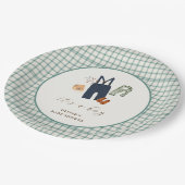 geruite jongenskleren Baby shower Papieren Bordje (Gekanteld)