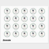  geruite jongenskleren Baby shower Ronde Sticker (Vel)