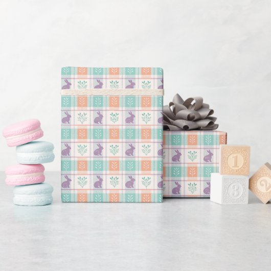 Geruite Kabouterpasen Cadeaupapier (Baby Shower)