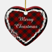 Geruite keramische hart ornament (Achterkant)