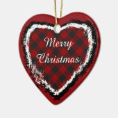 Geruite keramische hart ornament (Links)