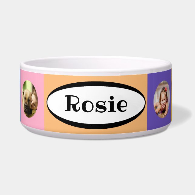 Geruite keramische hondenvoerbak - HAMbWG Voerbakje (Voorkant)