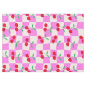 Geruite kersen op roze verwrongen dambord tafelkleed (Voorkant (Horizontaal))