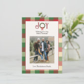 Geruite Kerst Foto Feestdagenkaart (Staand voorkant)