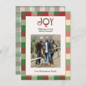 Geruite Kerst Foto Feestdagenkaart (Voorkant / Achterkant)