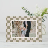 Geruite Kerst Foto Kerstkaart (Staand voorkant)