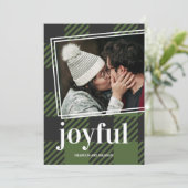 Geruite Kerst Foto Vakantiewenskaart Feestdagenkaart (Staand voorkant)