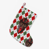 geruite kerst krampus kerst kous kleine kerstsok (Voorkant (Hangend))