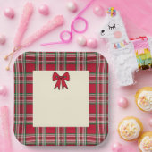 Geruite kerst papieren borden bordje (Feest)