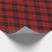 Geruite kerst rode buffel geruit cadeaupapier (Hoek)