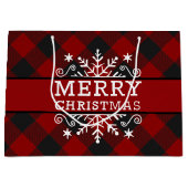 Geruite Kerst sneeuwvlok Groot Cadeauzakje (Voorkant)