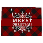 Geruite Kerst sneeuwvlok Groot Cadeauzakje (Achterkant)