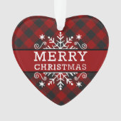 Geruite Kerst sneeuwvlok  Ornament (voorkant)