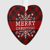 Geruite Kerst sneeuwvlok  Ornament (voorkant)