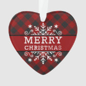 Geruite Kerst sneeuwvlok  Ornament (achterkant)