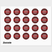 Geruite Kerst sneeuwvlok Ronde Sticker (Vel)