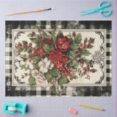 Geruite kerstbloemen tissuepapier (Craft)