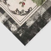 Geruite kerstbloemen tissuepapier (Detail)