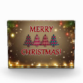 Geruite kerstbomen fotoblokken (Voorkant)