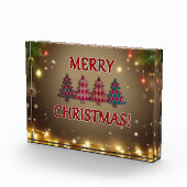 Geruite kerstbomen fotoblokken (Rechts)