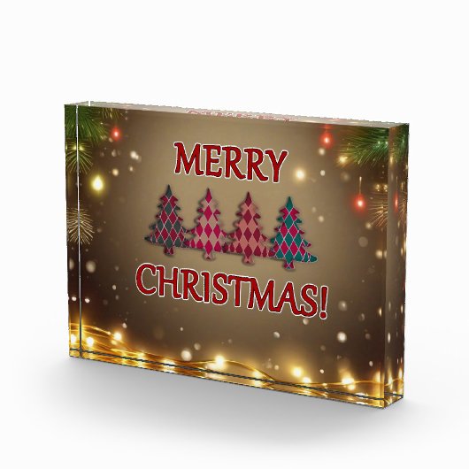 Geruite kerstbomen fotoblokken (Rechts)