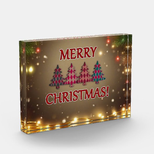 Geruite kerstbomen fotoblokken (Links)