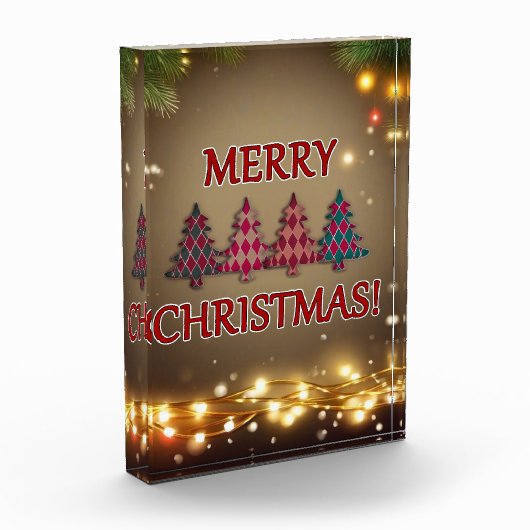 Geruite kerstbomen fotoblokken (Links)