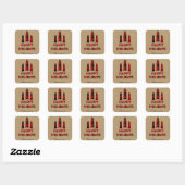 Geruite Kerstbomen Kerstcadeau Geruit Kraftpapier Vierkante Sticker (Vel)