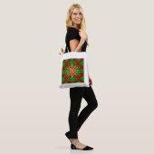 Geruite kerstcadeauverpakking tote bag (Op model)