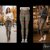 Geruite Kerstmis Rood Groen Fijn Leggings