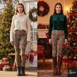 Geruite Kerstmis Rood Groen Fijn Leggings