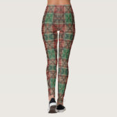 Geruite Kerstmis Rood Groen Traditioneel Leggings (Achterkant)