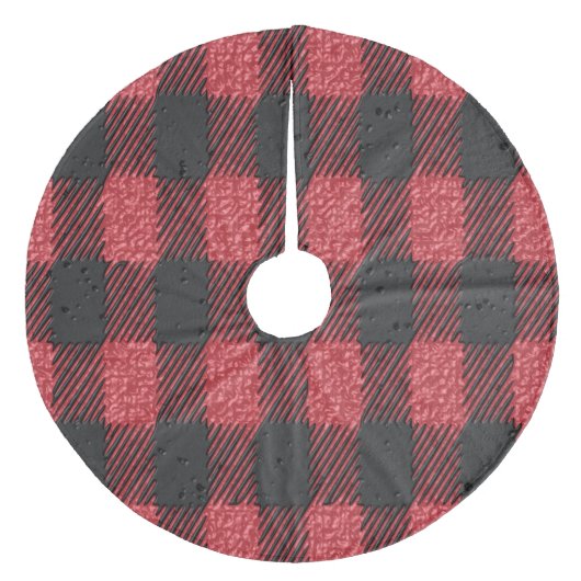 Geruite Kerstrok Fleece Kerstboom Rok (Voorkant)