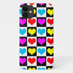 Geruite Kleurrijke Hartjes Patroon  Case-Mate iPhone Case