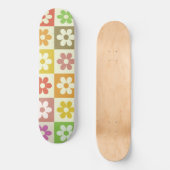 Geruite kleurrijke retro bloemen patroon persoonlijk skateboard (Voorkant)