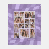 Geruite Lavendel 14 Foto Keepsake Quinceañera Fleece Deken (Voorkant)